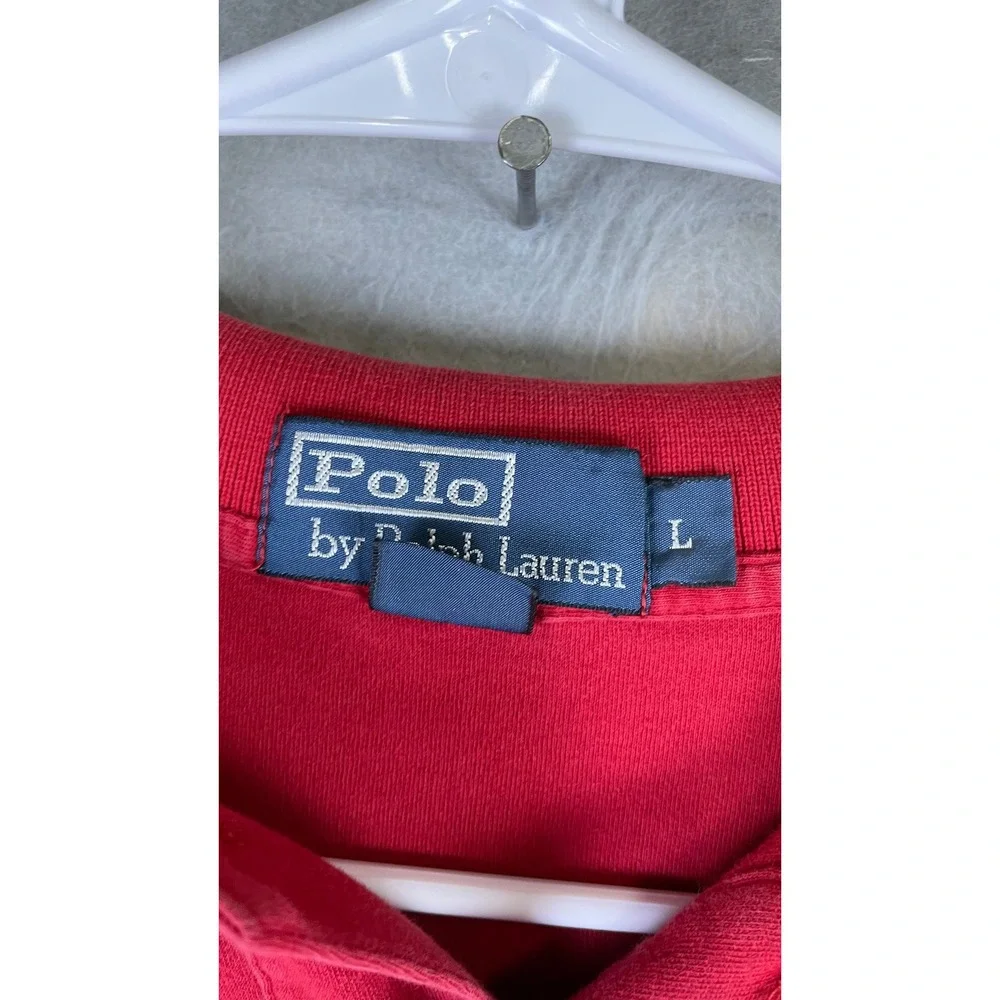 Polo Ralph Lauren Polo Shirt Mens L Red Excellent Short Sleeve Pony Logo
